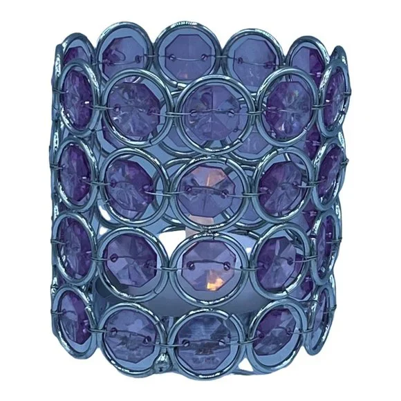 Avon Sparkle Birthstone Colored Votive Tea Light Holder Pink June NOS - Picture 7 of 7